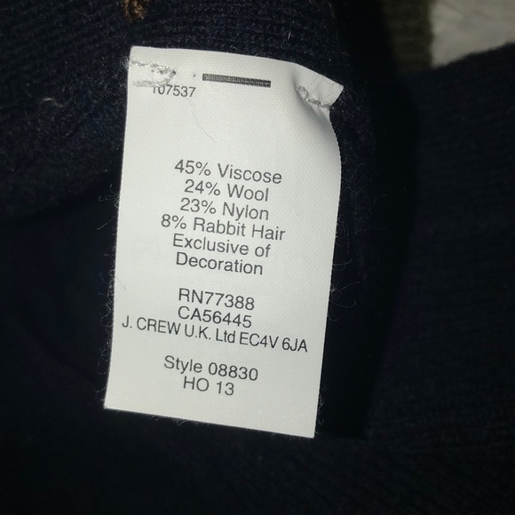 J. Crew Wool Navy and Green Striped Sweater - Picture 5 of 5